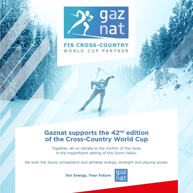 Gaznat sponsor de la Coupe du monde de ski de fond Coop FIS 2024 en Suisse